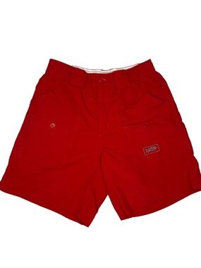 AFTCO Red Fishing Cargo Shorts Size 30 Outdoor Y2K Utility
